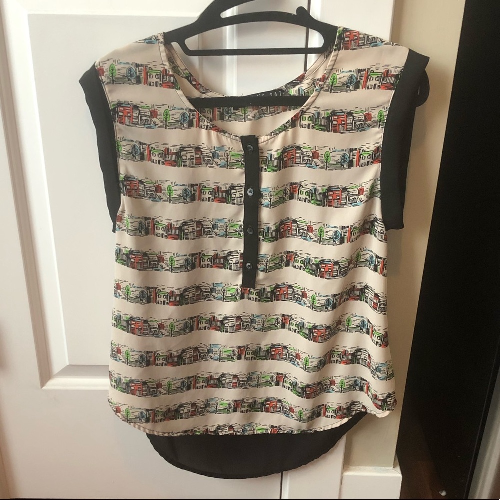 City landscape blouse